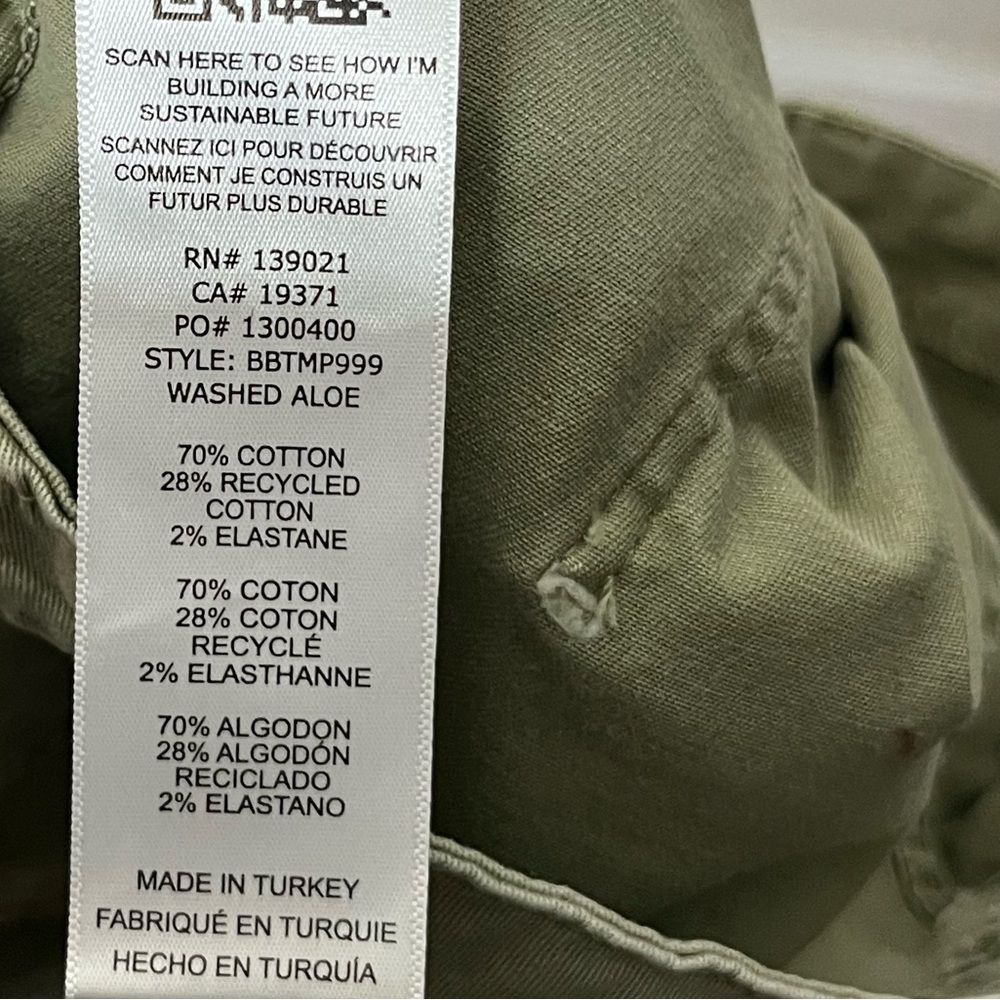 Frame Trapunto Moto Pants Washed Aloe Green Zip Hem Utility Jogger Women 27 - Picture 11 of 12